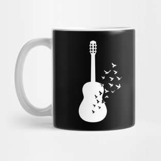 Classical Guitar Silhouette Turning Into Birds Mug